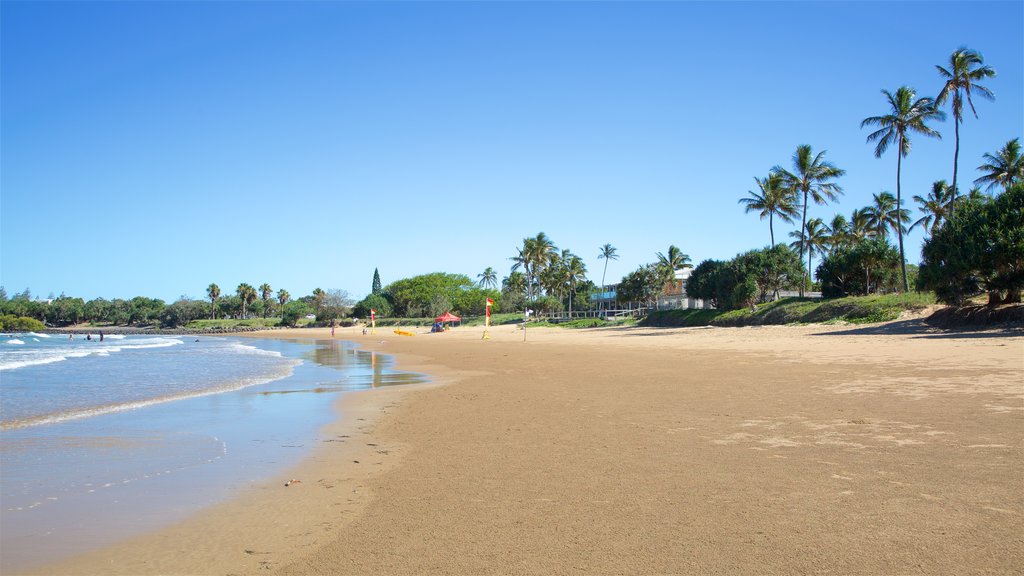 Bargara Beach welches beinhaltet Sandstrand und allgemeine Küstenansicht