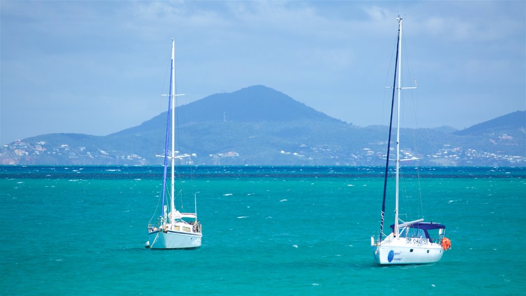 Great Keppel Beach showing a marina and general coastal views