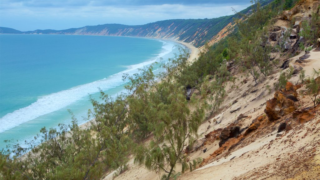 Sunshine Coast showing a sandy beach and general coastal views