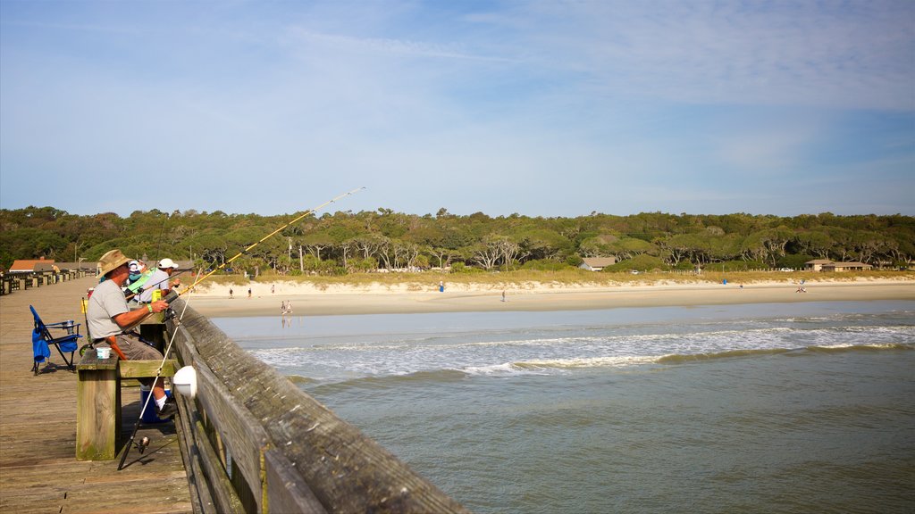 Myrtle Beach State Park featuring a beach, fishing and general coastal views