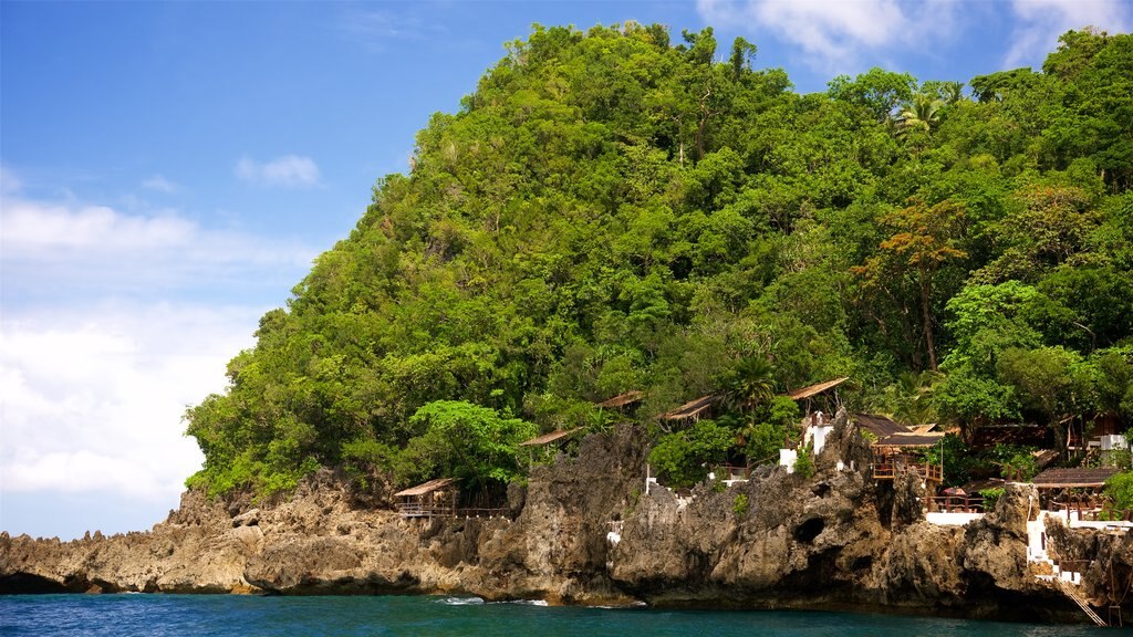 Ariels Point featuring rocky coastline, island views and tropical scenes