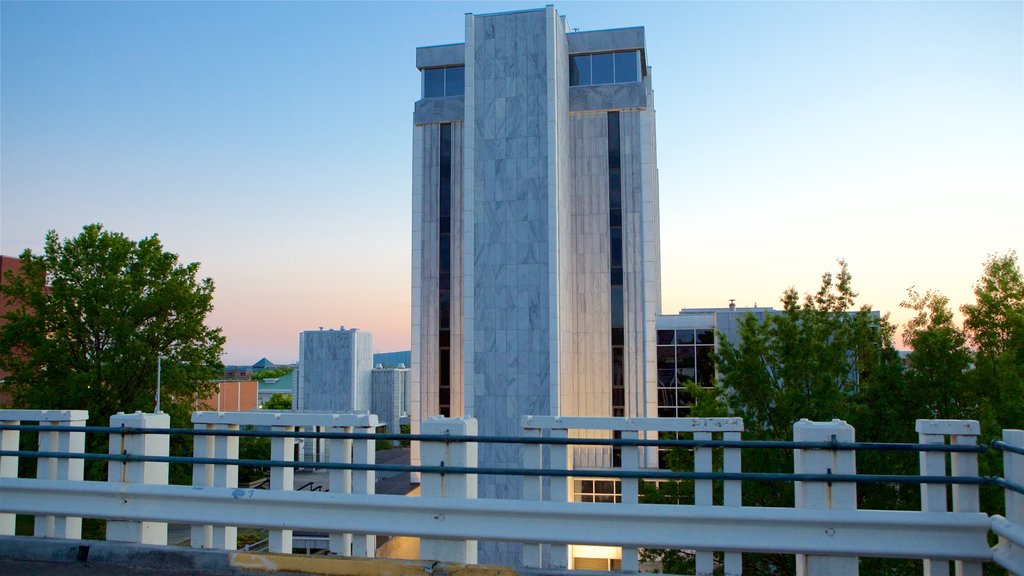 Huntsville which includes a bridge, a sunset and a high rise building