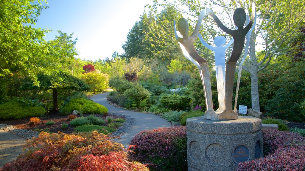 Azalea Park showing flowers, outdoor art and a park