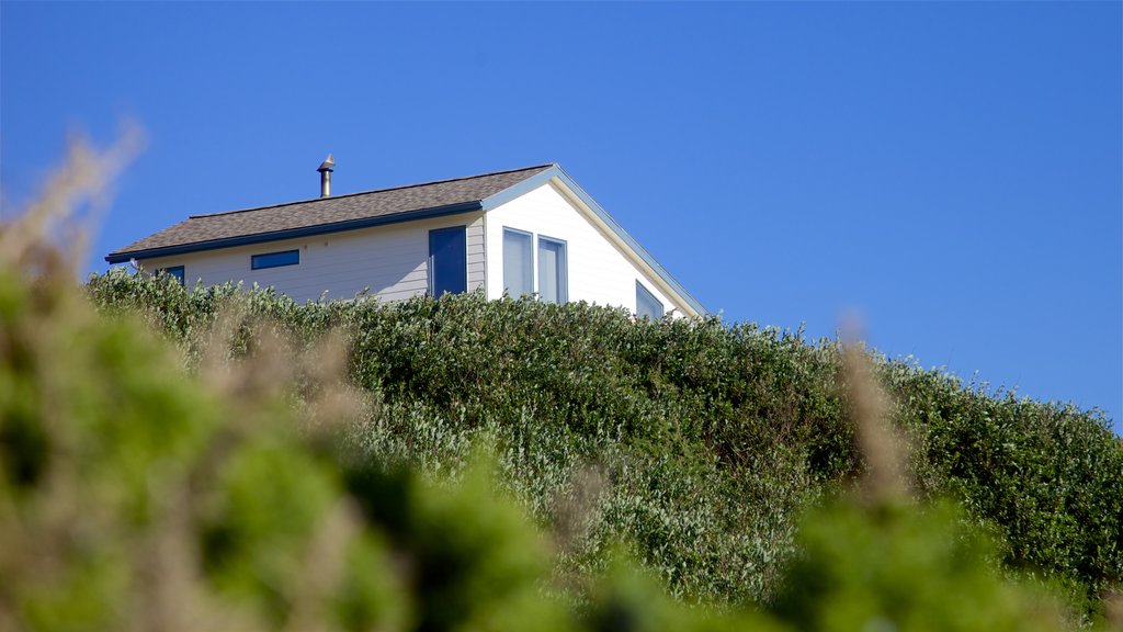 Bandon Beach som viser et hus og udsigt over kystområde