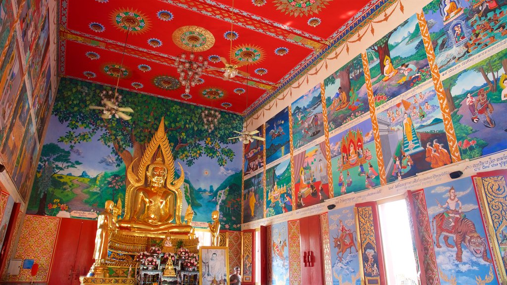 Wat Plai Laem showing interior views and a temple or place of worship