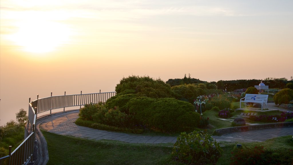 Doi Inthanon National Park showing a garden, a sunset and views