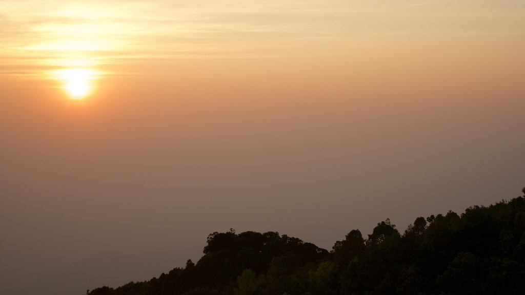 Doi Inthanon National Park which includes a sunset