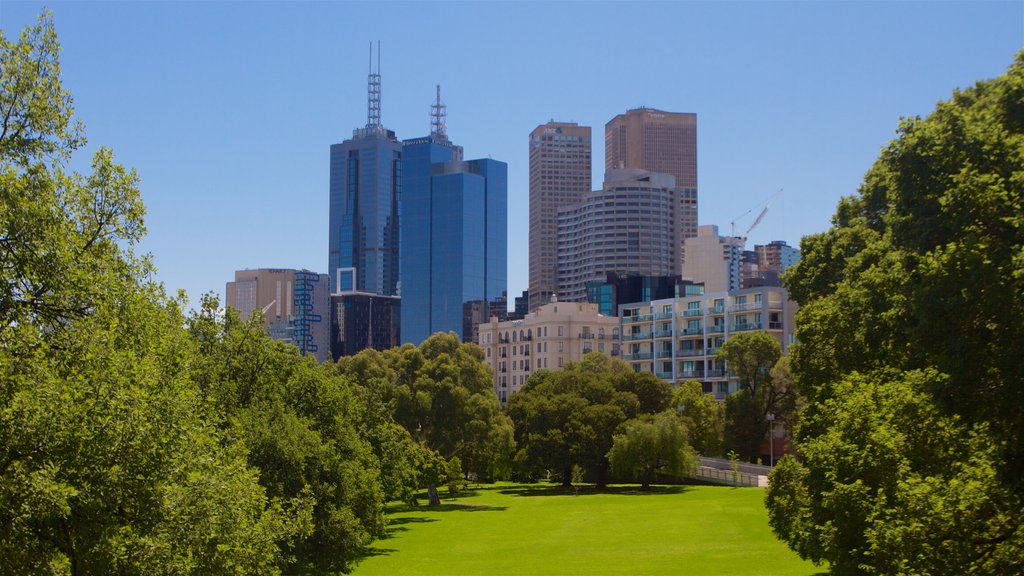 Melbourne Cricket Ground que inclui uma cidade e um parque