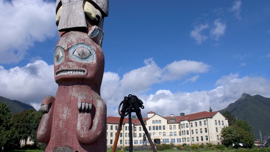 Sitka showing outdoor art and a hotel