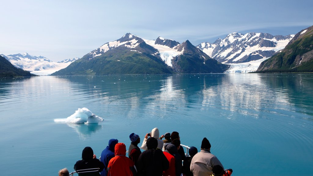 Península Kenai que incluye crucero, montañas y una bahía o puerto