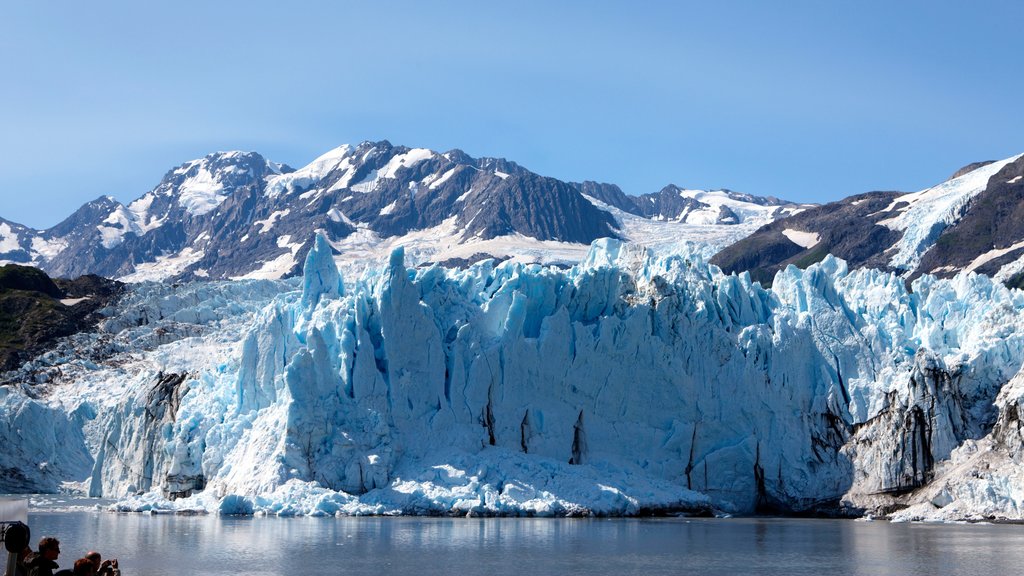 Kenai Peninsula showing mountains and a bay or harbour