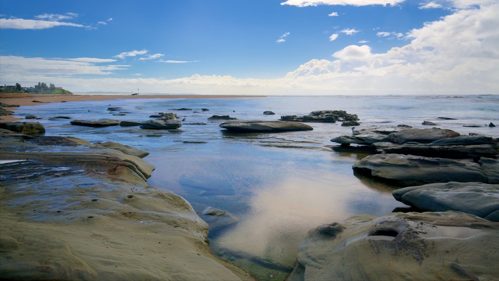 The Entrance showing rugged coastline and a bay or harbour