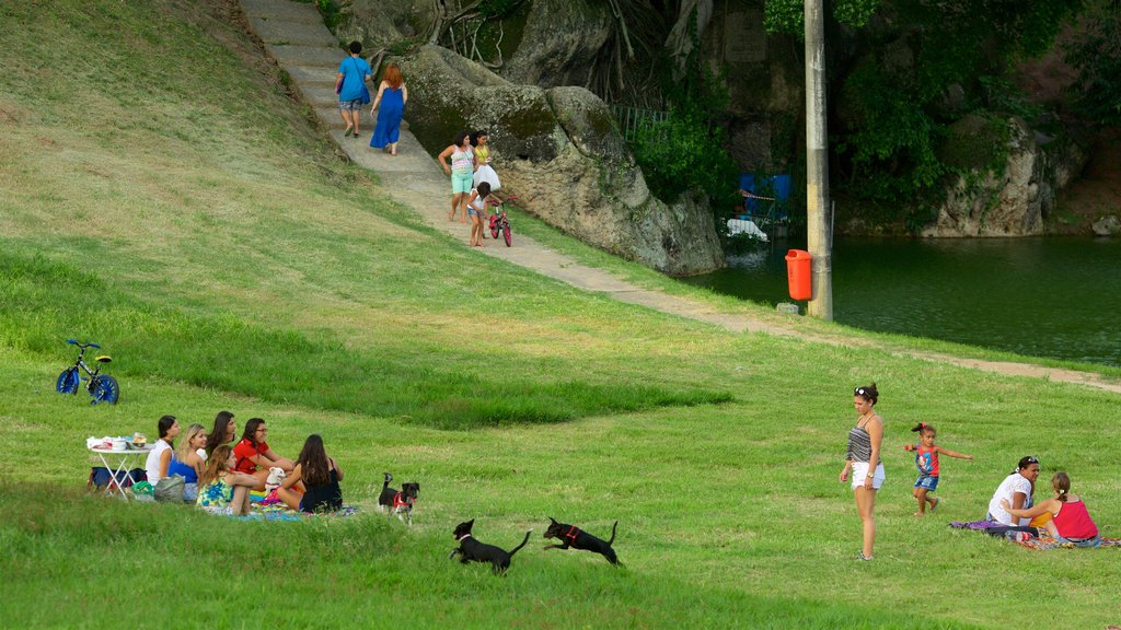 Quinta da Boa Vista que inclui um jardim assim como um grande grupo de pessoas