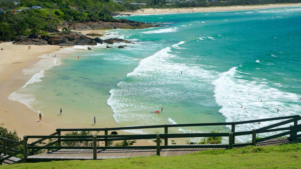 Tweed Heads showing a bay or harbour, surf and a sandy beach