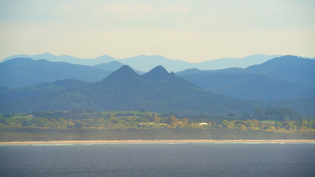 Byron Bay showing a sandy beach and mountains