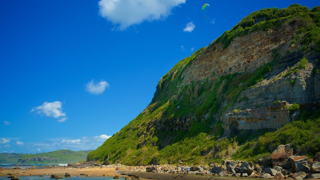 Newcastle showing a bay or harbour and rocky coastline