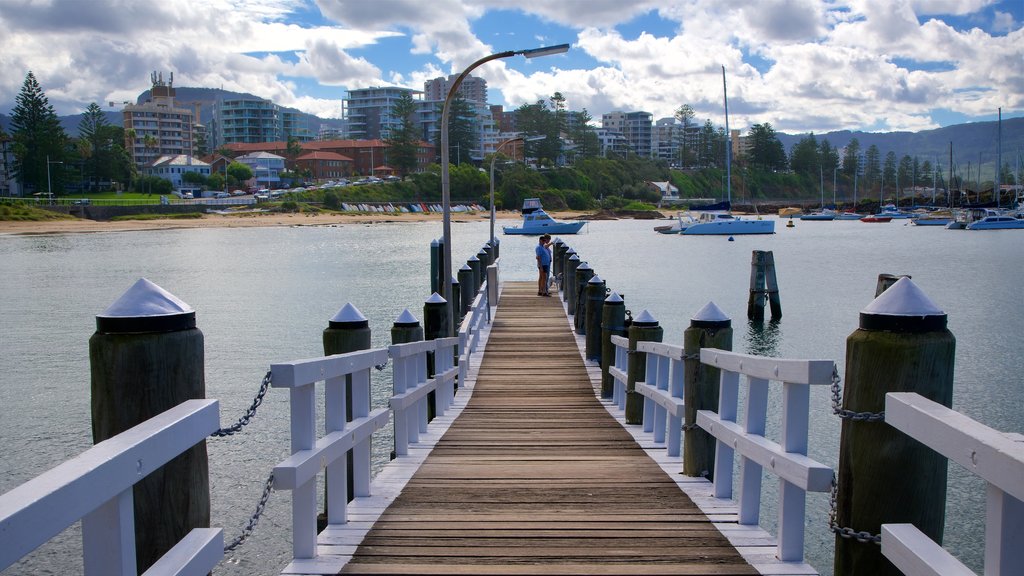 Wollongong which includes a coastal town and a bay or harbour