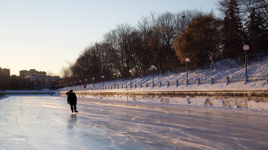 Rideau Canal which includes snow and ice skating