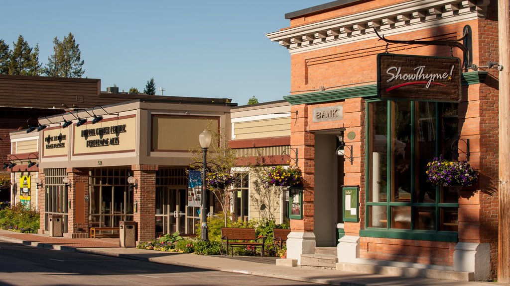 Bigfork which includes street scenes and signage