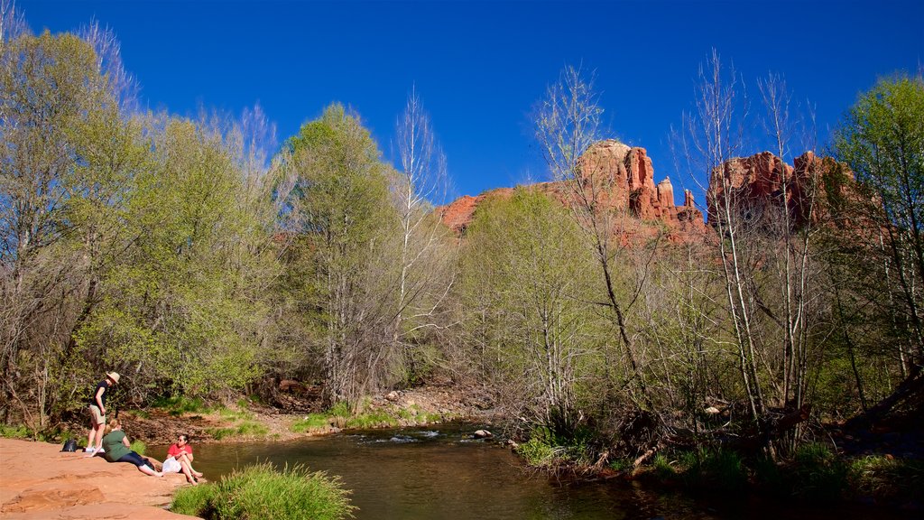 Cathedral Rock caracterizando um lago ou charco e cenas tranquilas