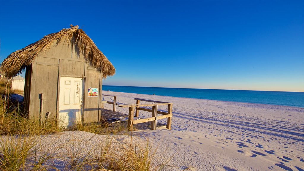 Florida Panhandle featuring a beach and a bay or harbor