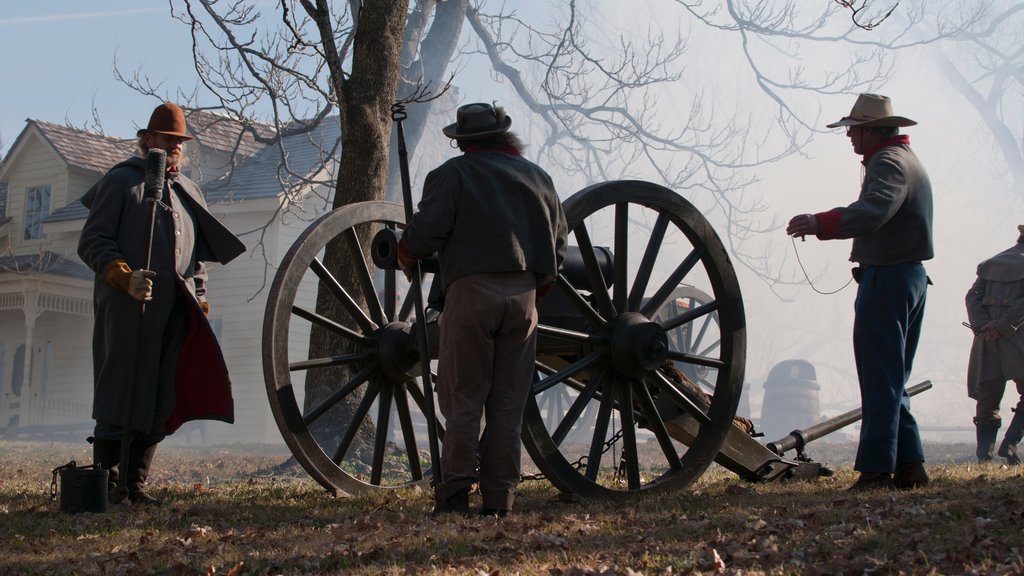 Fayetteville montrant articles militaires, brume ou brouillard et arts de la scène