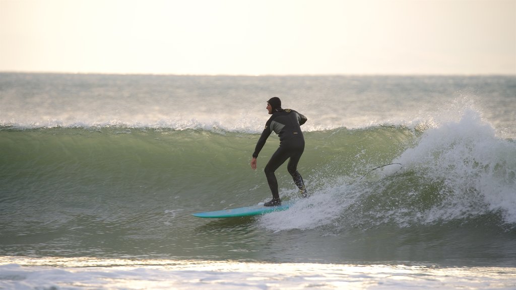 Jeffreys Bay featuring a sunset, surfing and waves