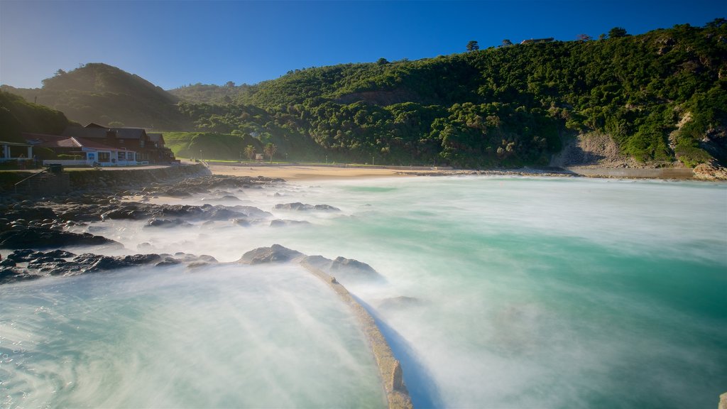 Victoria Bay Beach showing general coastal views, rocky coastline and a beach