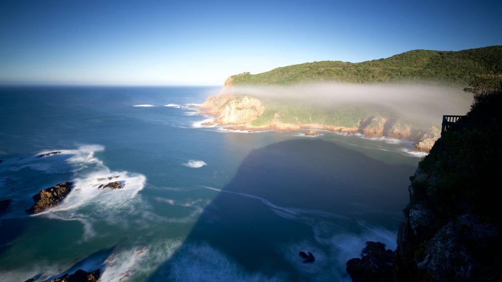 Knysna showing rocky coastline and landscape views