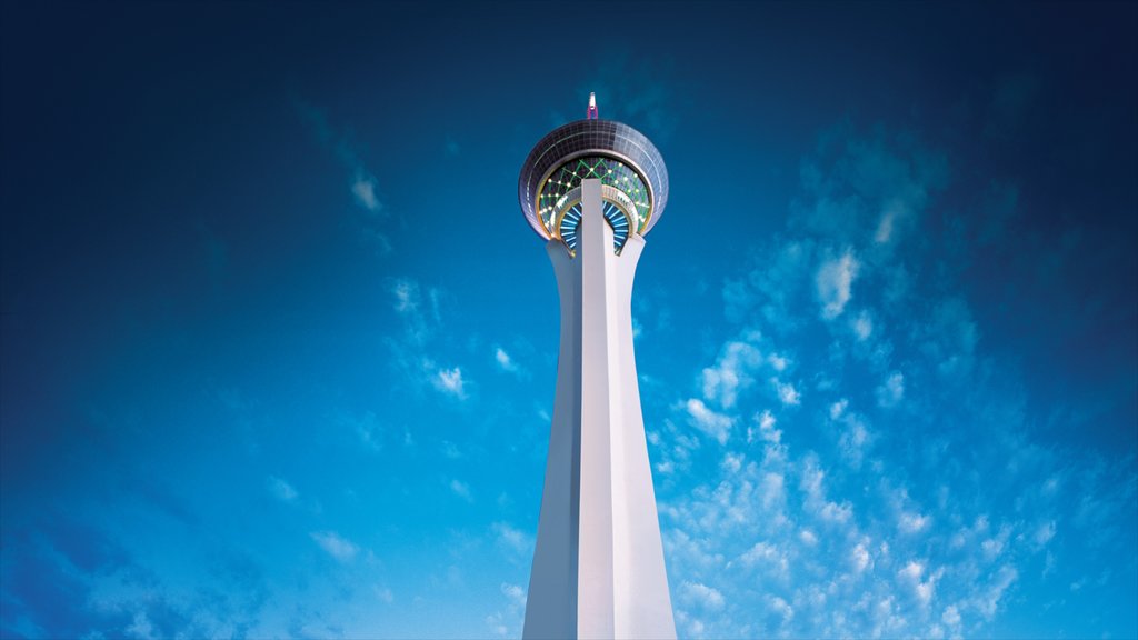 Stratosphere Tower showing modern architecture and a skyscraper