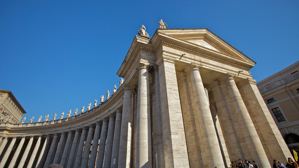 Piazza San Pietro featuring heritage architecture and a square or plaza