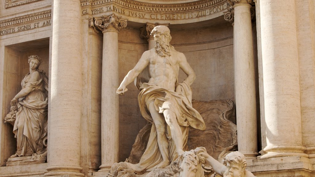 Trevi Fountain featuring a statue or sculpture, heritage architecture and art