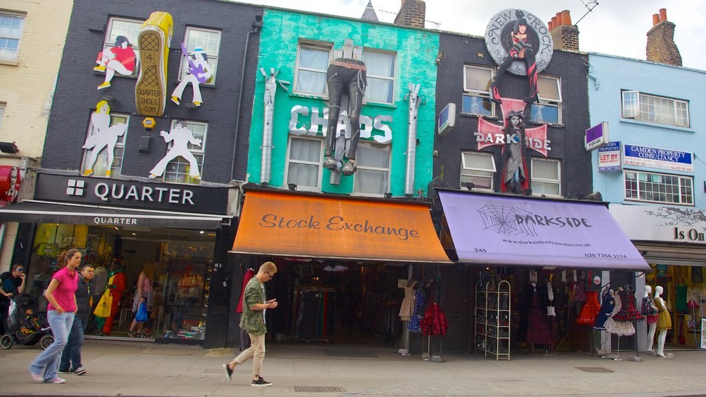 London featuring shopping, signage and a city