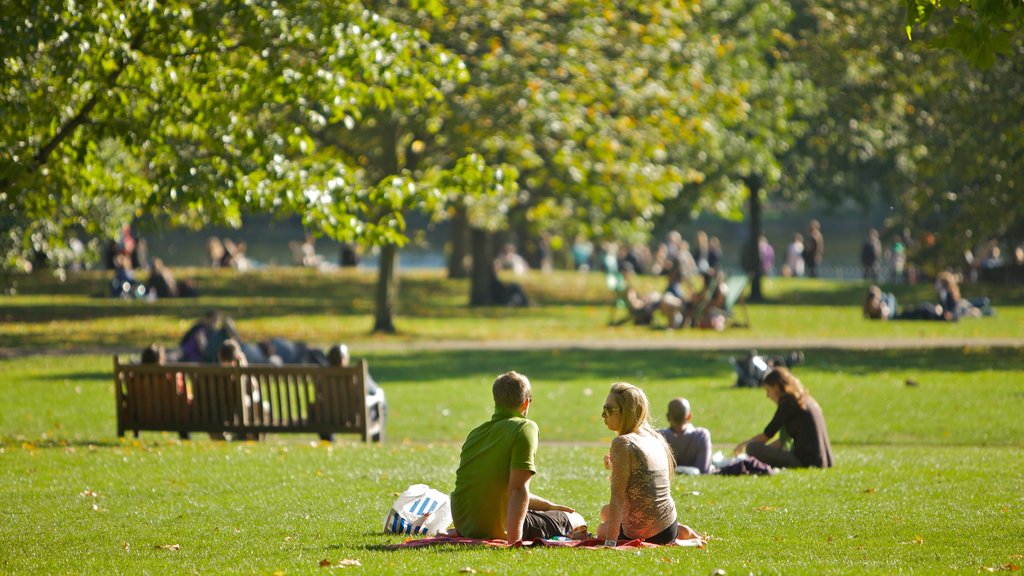 London showing autumn colours and a park