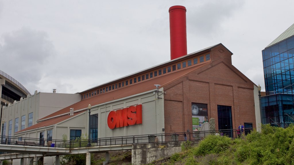 Oregon Museum of Science and Industry featuring signage