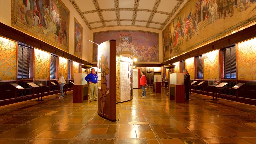 National World War I Museum at Liberty Memorial featuring interior views as well as a small group of people