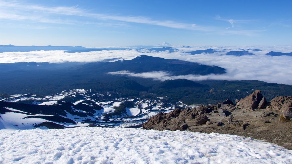 Mount St. Helens which includes tranquil scenes and snow