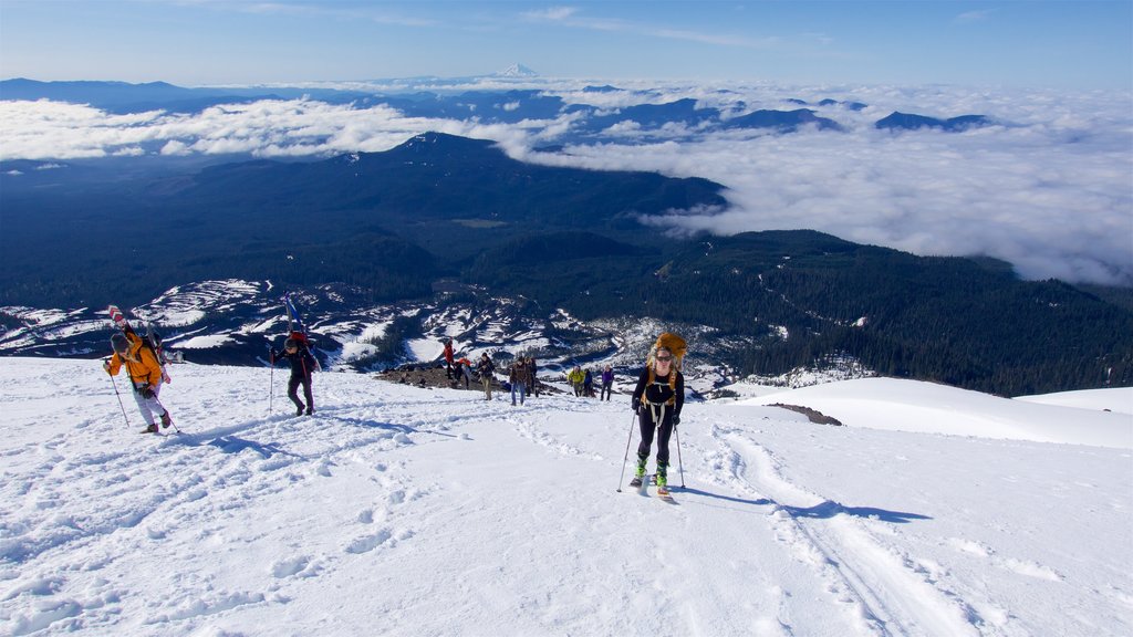 Mount St. Helens mostrando neve, paesaggi rilassanti e sci