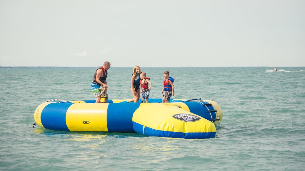 Grand Bend showing general coastal views as well as a family