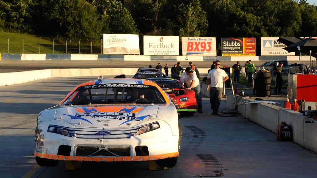 Delaware Speedway which includes a sunset