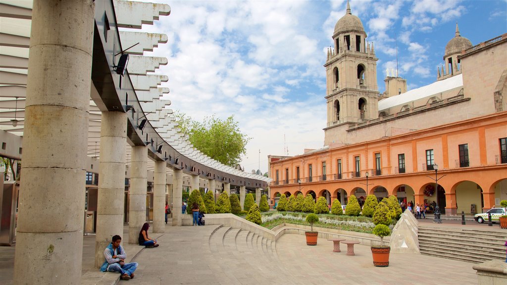 Toluca mostrando una iglesia o catedral, arquitectura patrimonial y una plaza