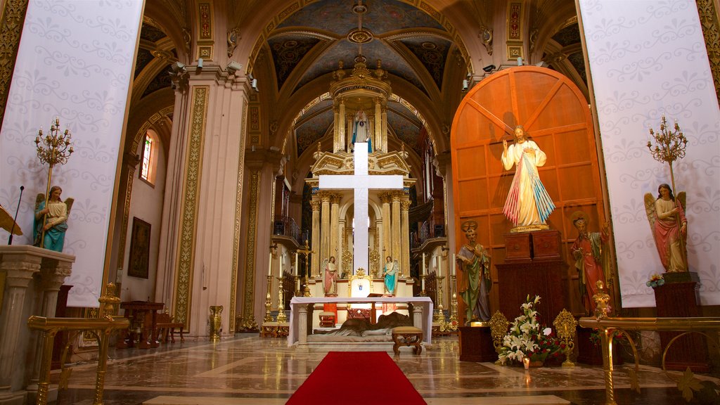 Mexico showing a church or cathedral, interior views and heritage architecture