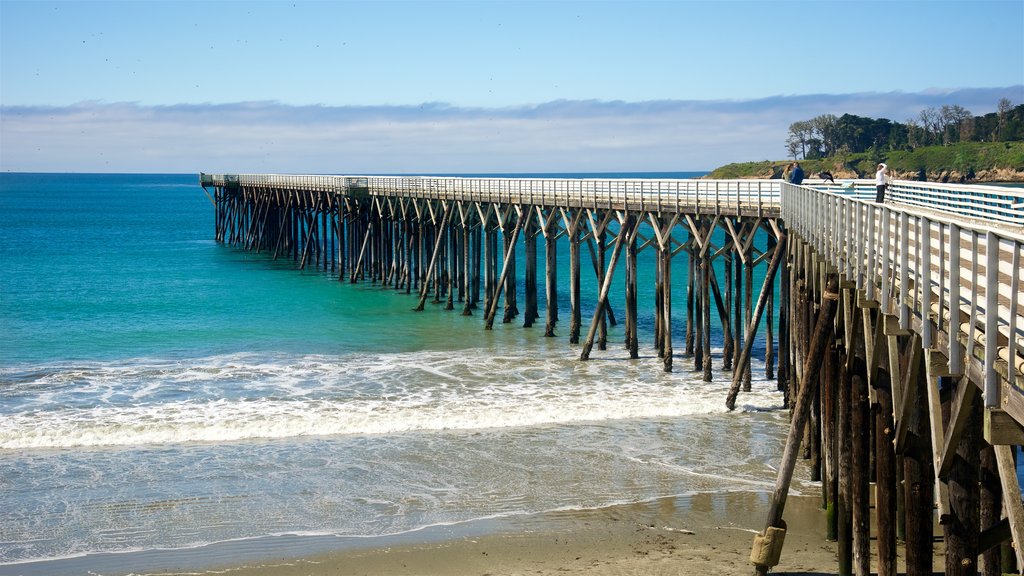 San Simeon Pier which includes a sandy beach