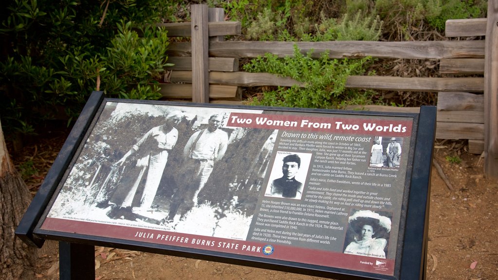 McWay Falls showing signage