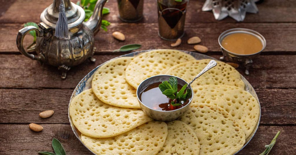 Baghrir et thé à la menthe - Maroc