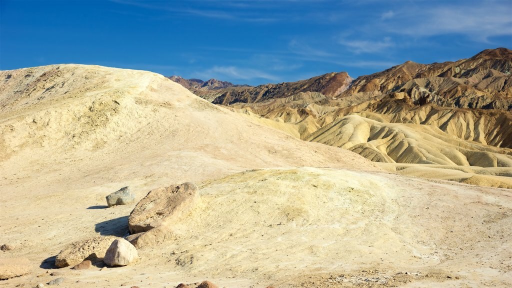 Zabriskie Point showing tranquil scenes, desert views and mountains