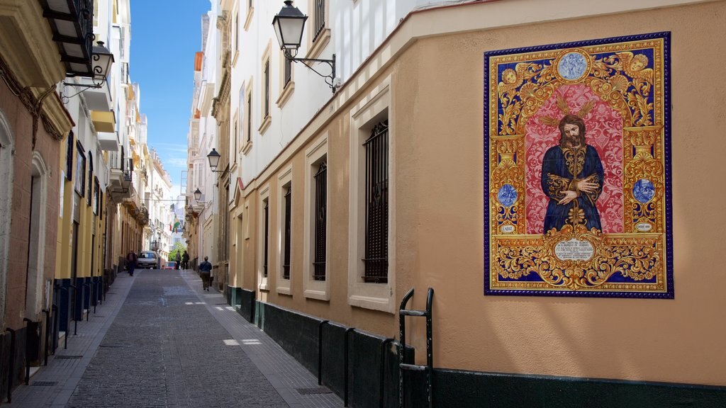 Cadiz featuring street scenes and art