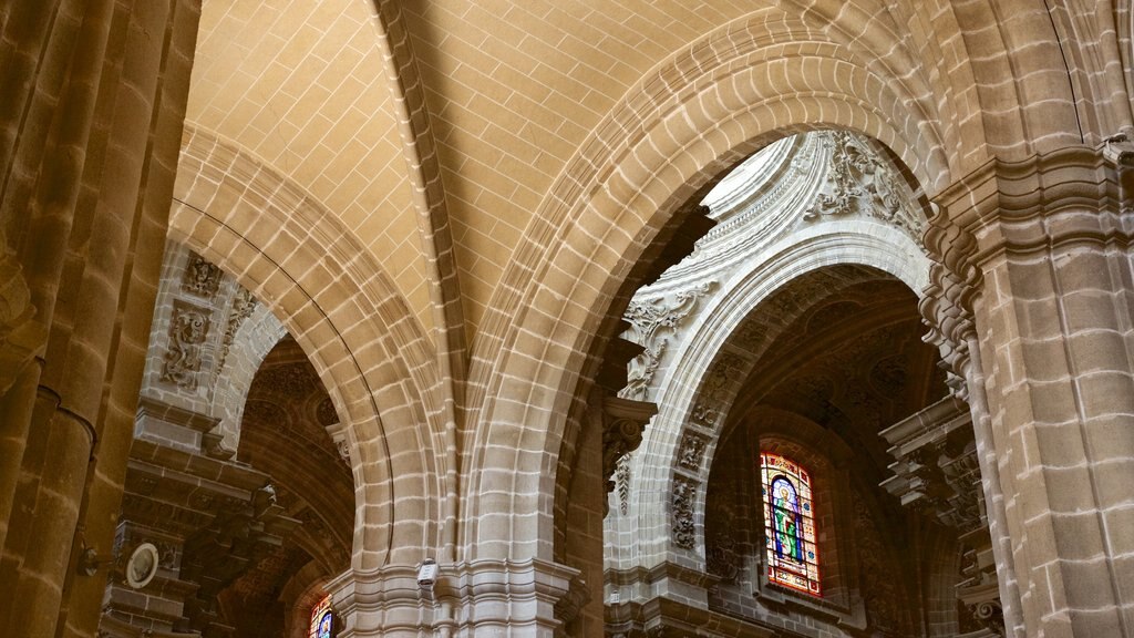 Catedral de Jerez que incluye vistas interiores y elementos del patrimonio