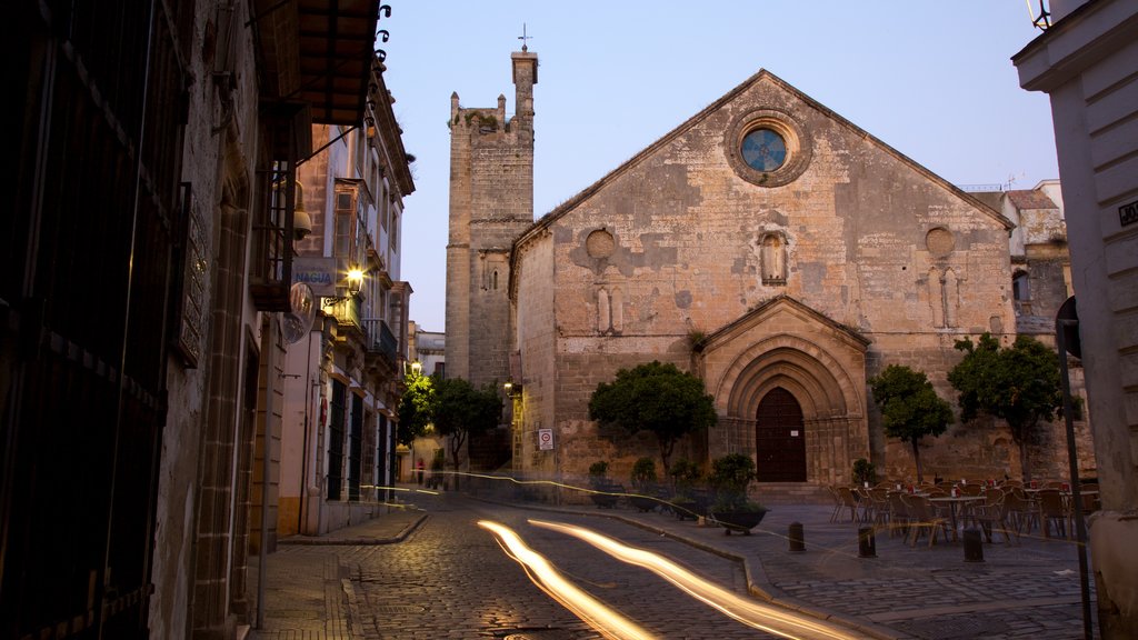 Jerez de la Frontera which includes a square or plaza, heritage elements and street scenes