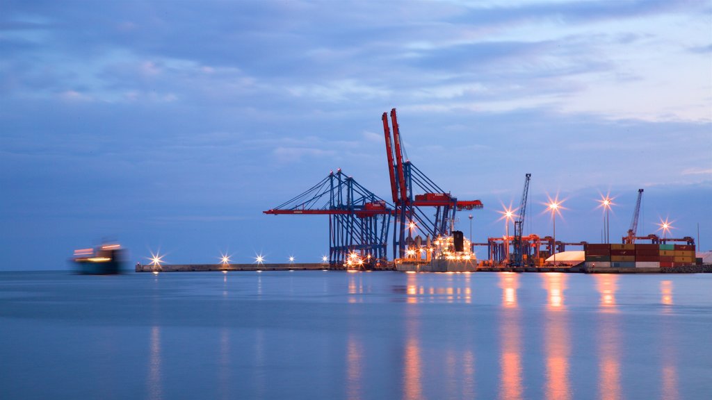 Port of Malaga showing general coastal views and a marina